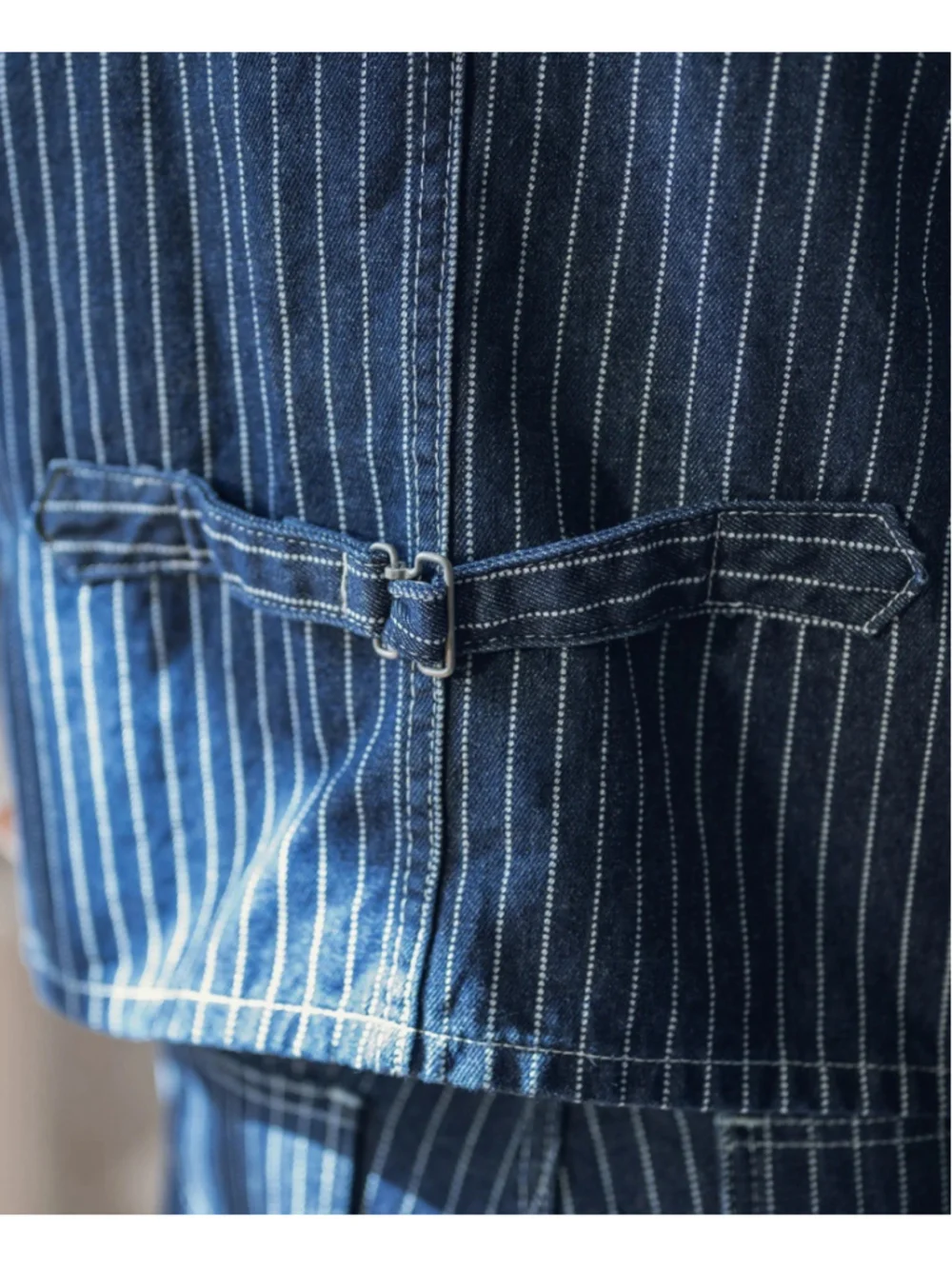 Non Stock Vintage 1930s Wabash Stripe Work Vest Railroad Workwear Jean Waistcoat